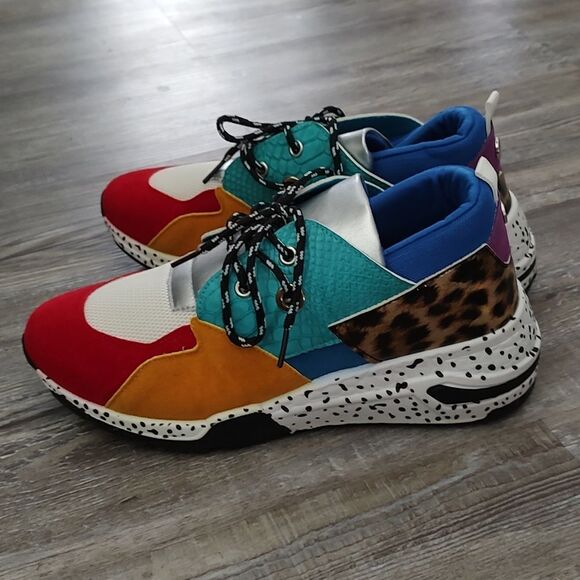 Ladies  Clark-16  multicolor cliff wedge sneakers Sz 9 - Picture 3 of 8